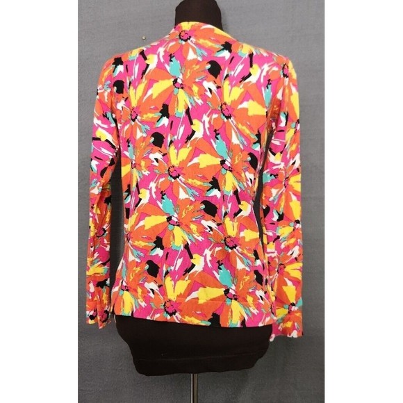 August Silk Heritage Women Cardigan Sweater XS Long Sleeve Tropical Floral NWT - Picture 3 of 12
